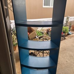 Great Pier 1 Painted Turquoise Shelf 72" Tall