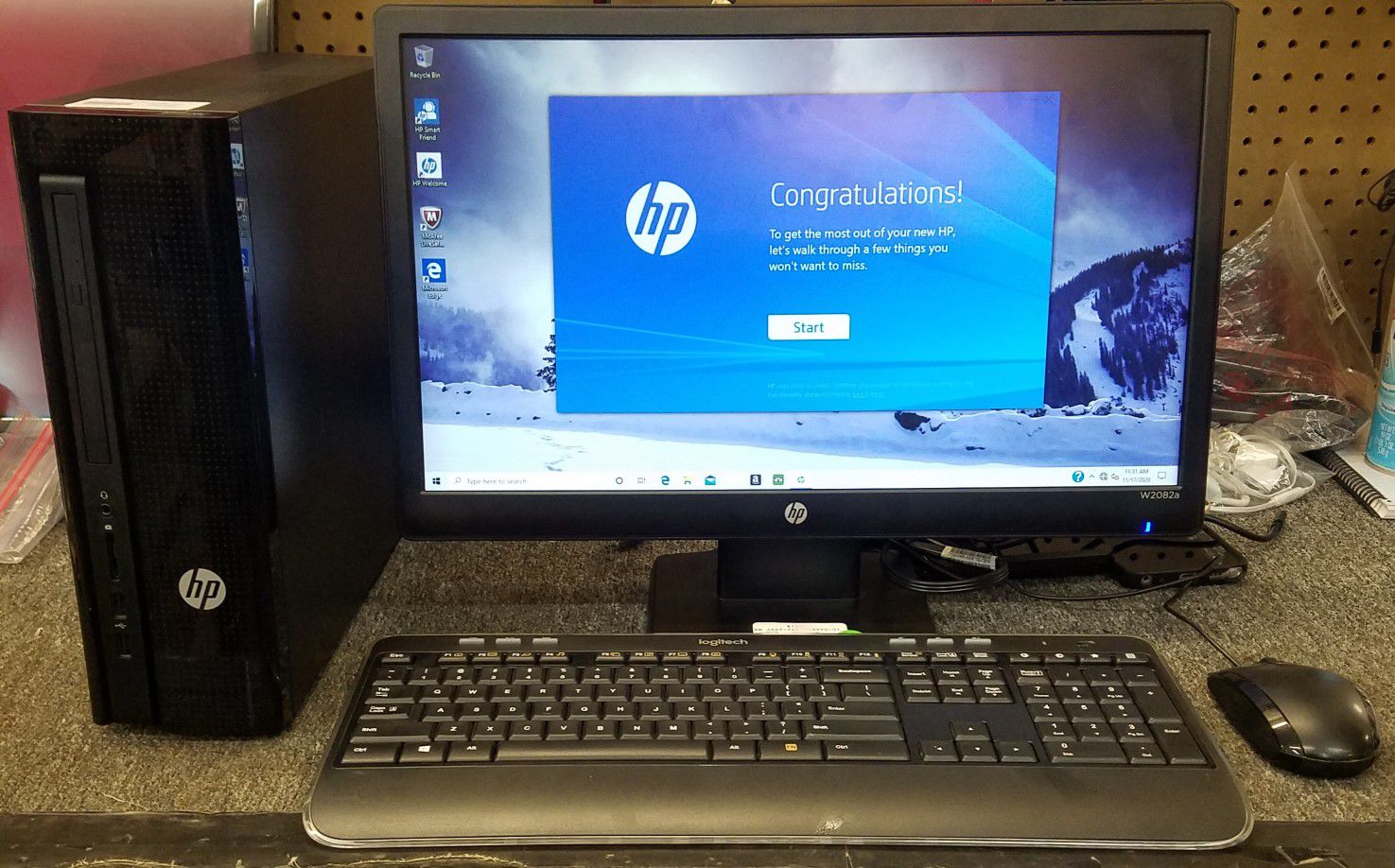HP desktop with monitor ( runs slow)