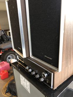 Eight track player receiver with Matching Speakers