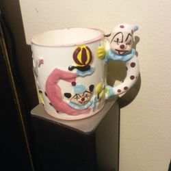 Vintage 1950s Ceramic Baby Cup Circus Clown Theme Grantcrest Hand-Painted JAPAN