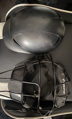 Catchers mask and helmet