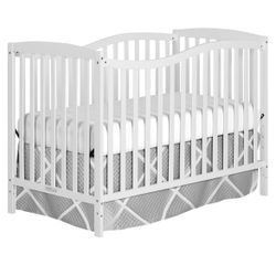 White Crib - Converts To Toddler Bed 