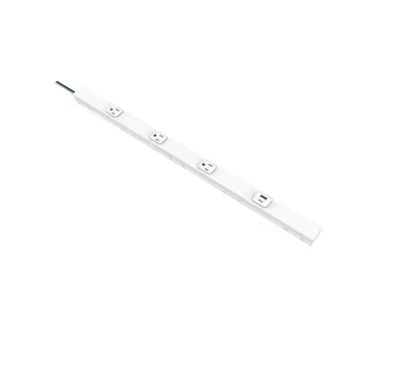 Cordless 24 in. 3-Outlet Power Strip with 1 USB-A and 1 USB-C, White