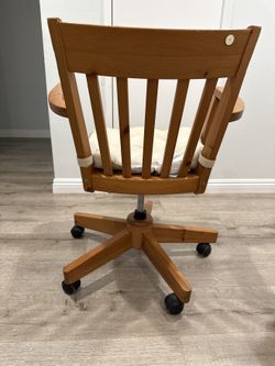 IKEA Wooden Swivel Desk Chair with Cushion