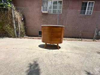 West Elm Penelope Mid Century Modern Top Marble Dresser Chest Of Drawers Cabinet