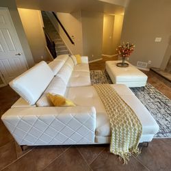 High Quality 3 Pieces Left Arm Leather Sectional 
