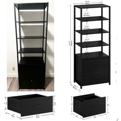 Tall Cabinet With 2 Drawers  