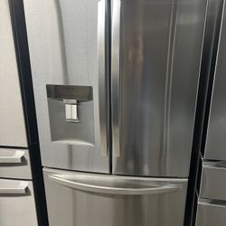 NEW OPEN BOX LG FRENCH STYLE STAINLESS STEEL REFRIGERATOR 