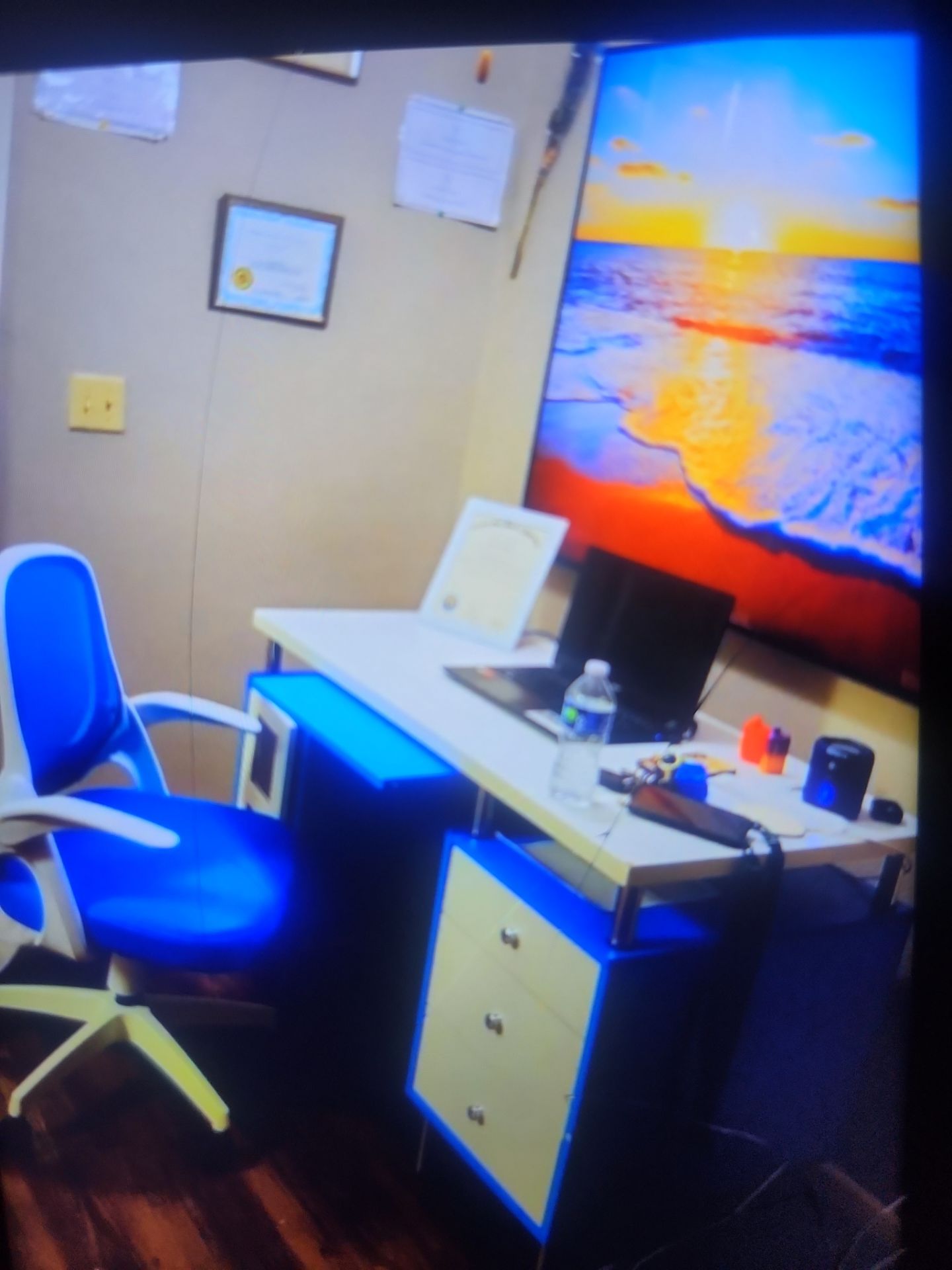 DESK, CHAIR & LOVELY PICTURE