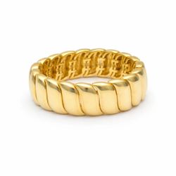 18K Yellow Gold Ring Size 7.5 Flexible Band 7.2mm 8.5g Preowned