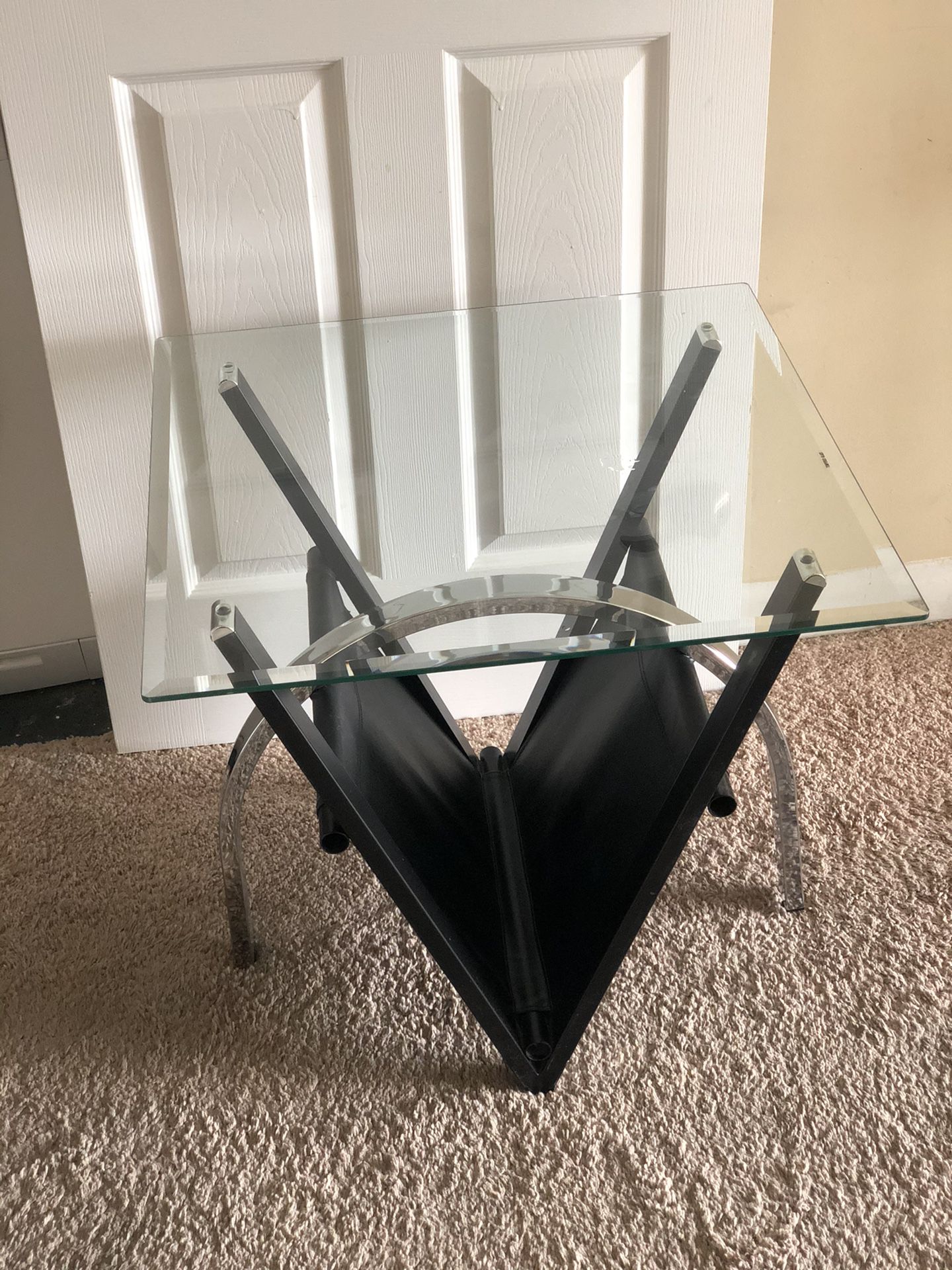 Glass side table