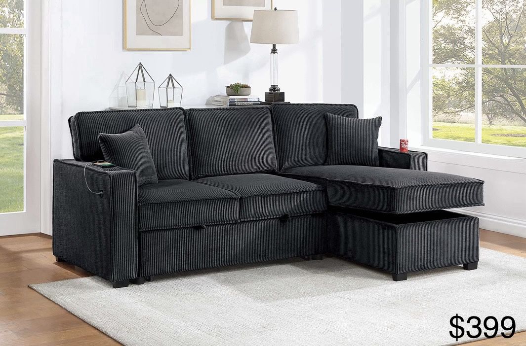 Corduroy Sectional Sleeper Sofa