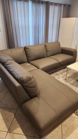 Grey Leather Sofa