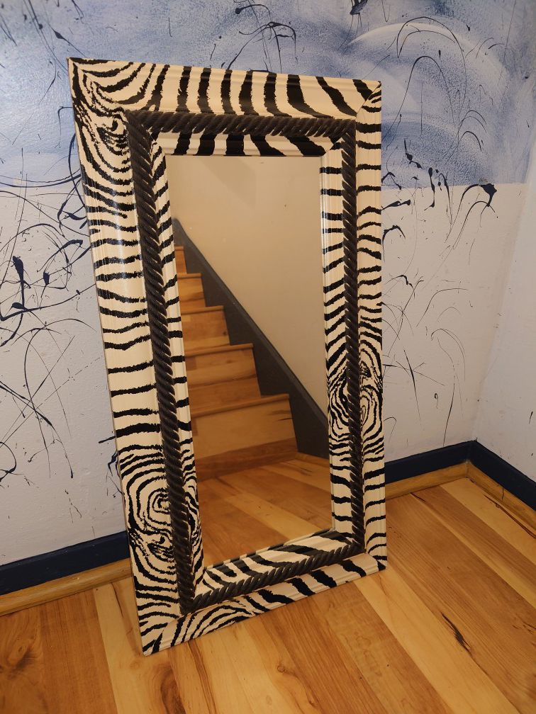 Zebra print mirror
