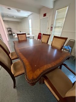 Walnut 7-Piece Dining Table Set