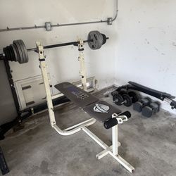 Small Bench Press W/bar & Weights