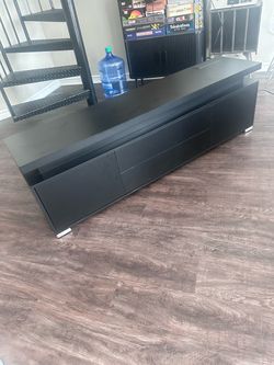 Modern TV stand Fully Assembled, with Adjustable LED Lights,