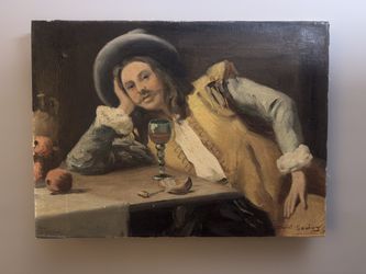 Reclining Figure with Wine Glass by Ant. Godoy