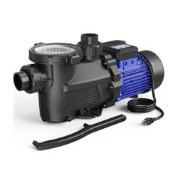 AQUASTRONG In/Above Ground Pool Pump, 1.5 HP Single Speed, 115V, 8100GPH, Powerful High Flow