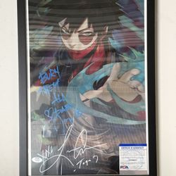 My Hero Academia Signed Poster PSA Certified