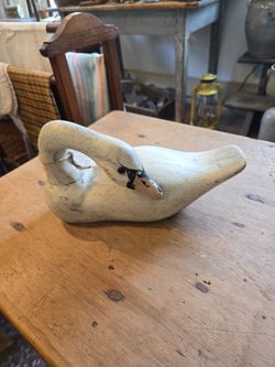 Vintage Carved Wood Swan
