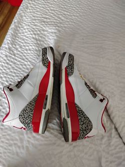Air Jordan 3 White Red Cement Sneakers