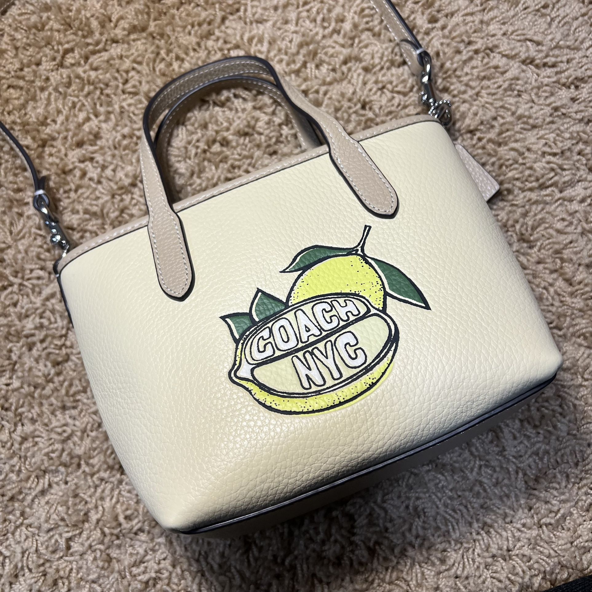 New Coach Mini Lemon Tote Bag + Receipt & Bag