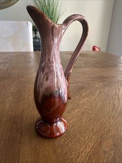 Drip Glaze Ceramic Small Pitcher, Glossy Pottery