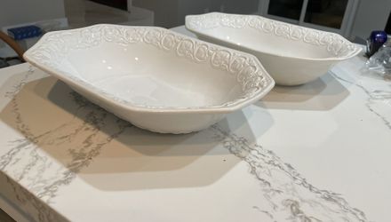 2  Ceramic Salad Dish 14x10 