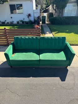 Emerald Green Velvet couch