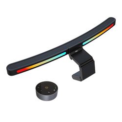ONWAY Curved Monitor Light Bar with Wireless Remote, Monitor Light Bar with Auto-Dimming and Camera Base, Applicable to All Screens. No Screen Glare, 