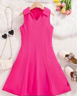 New Girls Size 9Y V-Neck Sleeveless Tennis Dress Fashionable & Comfortable Slim