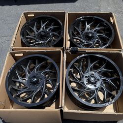 (4) 20” Fuel Gloss Black Milled Wheels - D741 
