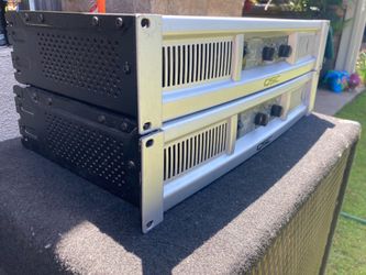 2 QSC GX3 rack amps and 2 Carvin 1584 speakers