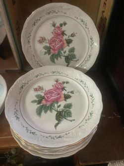 $10 each pink rose dinner plates plate $10 each wedding bridal
