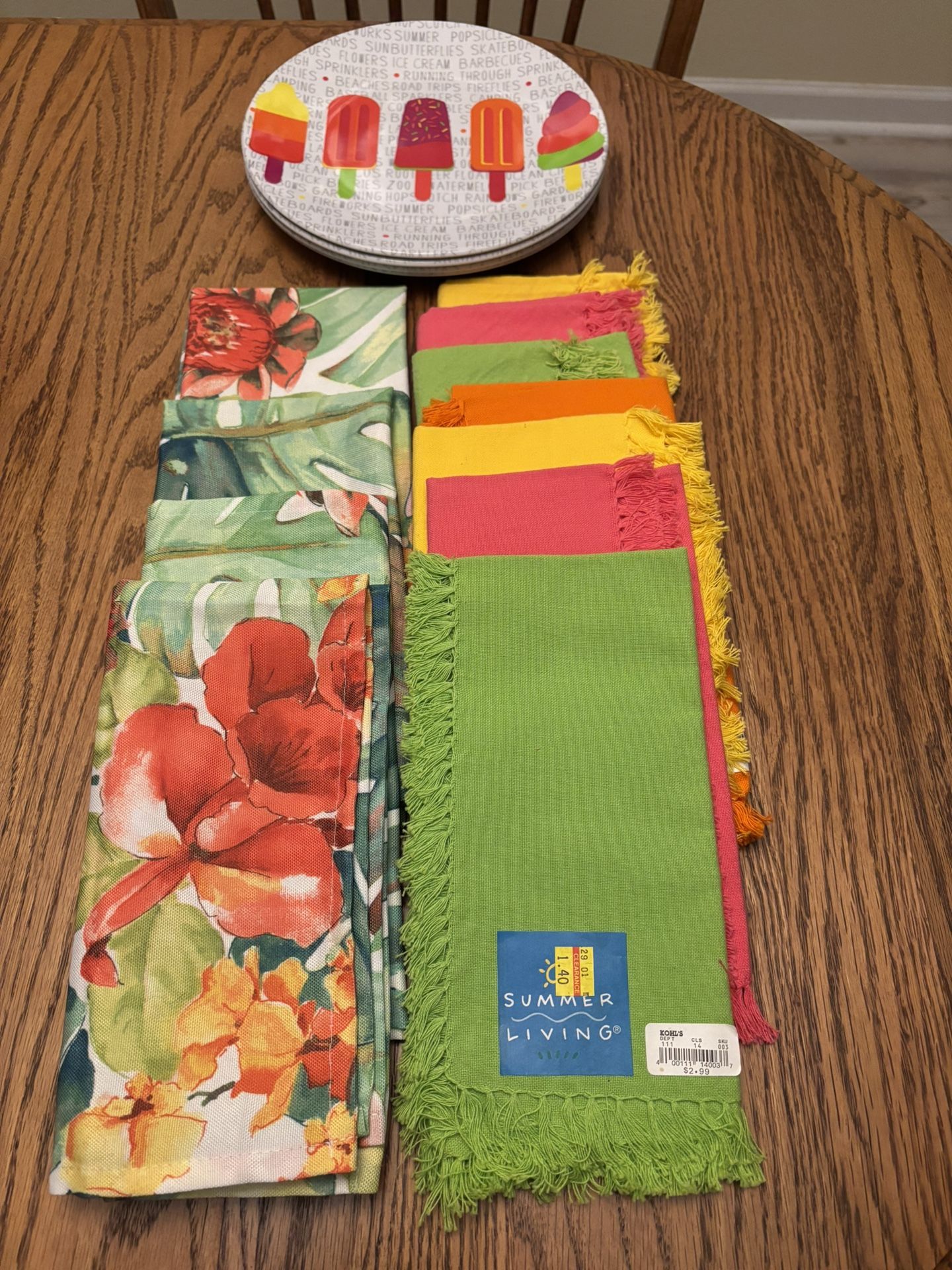 Summertime Napkins With Matching Plates