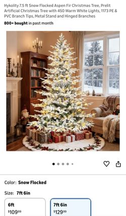 Flocked Christmas Tree With Lights