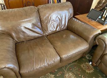 Beautiful brown leather couch