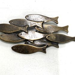 Vintage Fish School - Pisces - JJ Jonette Jewelry Brooch Pin - Unique gift - USA