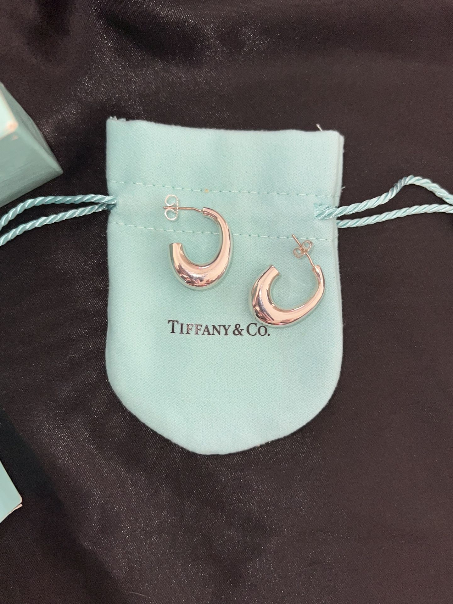 Tiffany & Co. Silver J-Hoop Earrings