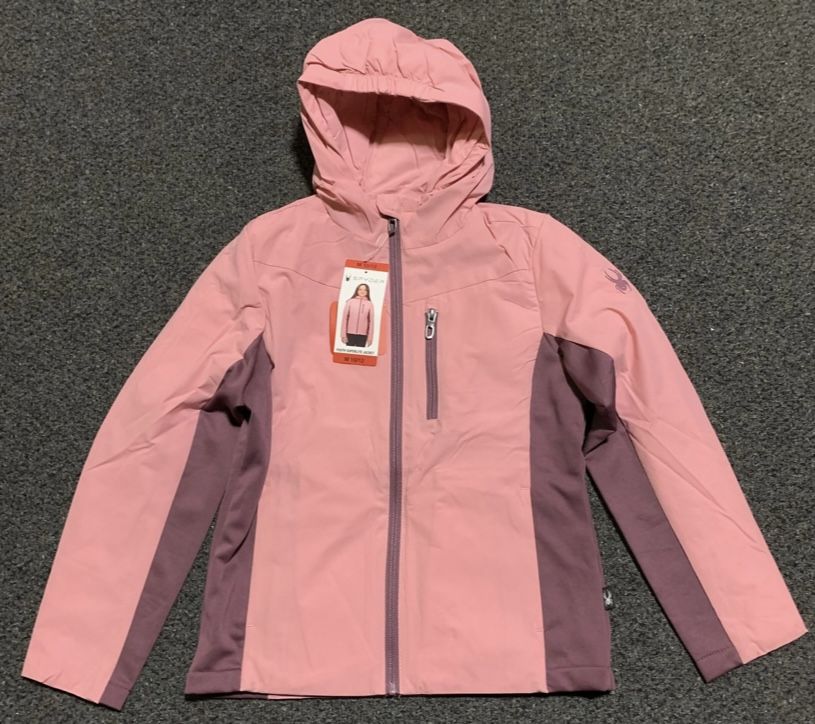 New Spyder girls size 10/12 Superlite hooded jacket
