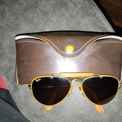 Rare Vintage Leather Ray Ban Sunglasses 