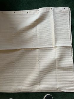 Shower Curtain —Beige Waffle Weave