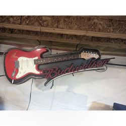 Neon Budweiser Aria Guitar Sign