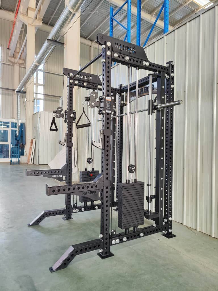 New Half Rack Functional Trainer W/ Smith Machine Combo Rack 400lb