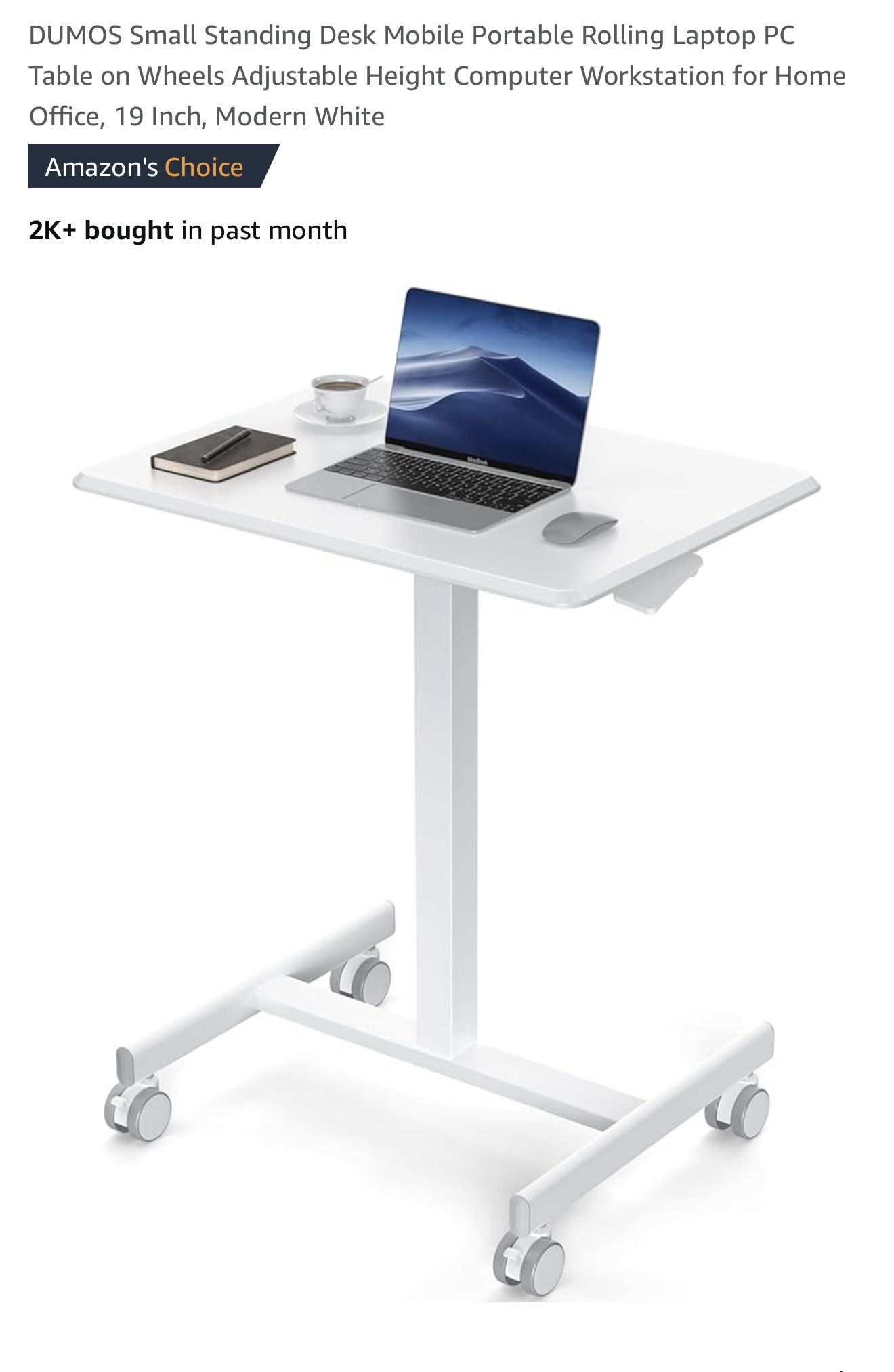 SMALL WHITE ROLLING DESK