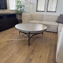 Round Coffee Table < concrete, metal) Living Spaces