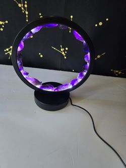 Amethyst Crystal Ring LED Table Lamp