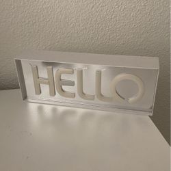 Room Decor Hello Light Up Sign