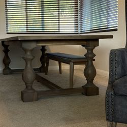 Solid Wood Restoration Hardware Long Dining Table